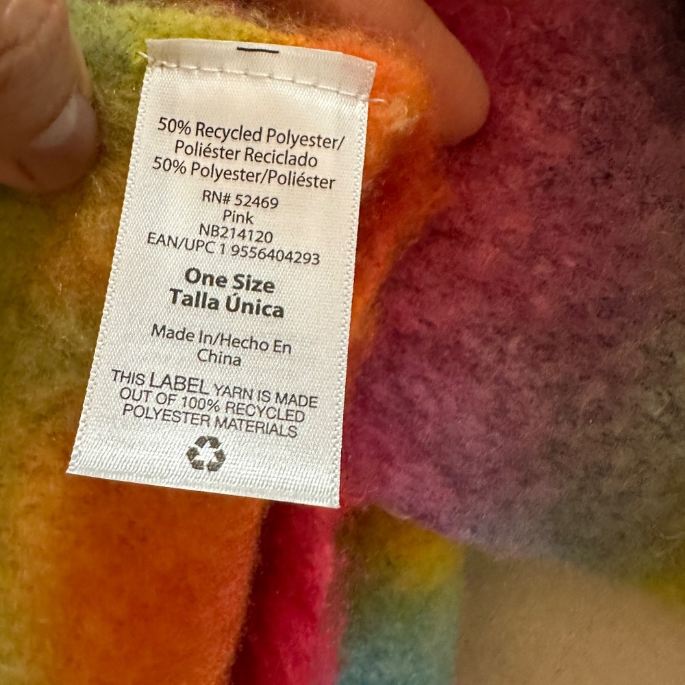 Rainbow Cozy Fringe Plush Scarf - Picture 4 of 4